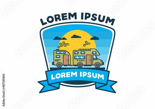 Wallpaper Mural flat illustration of motor home van Torontodigital.ca