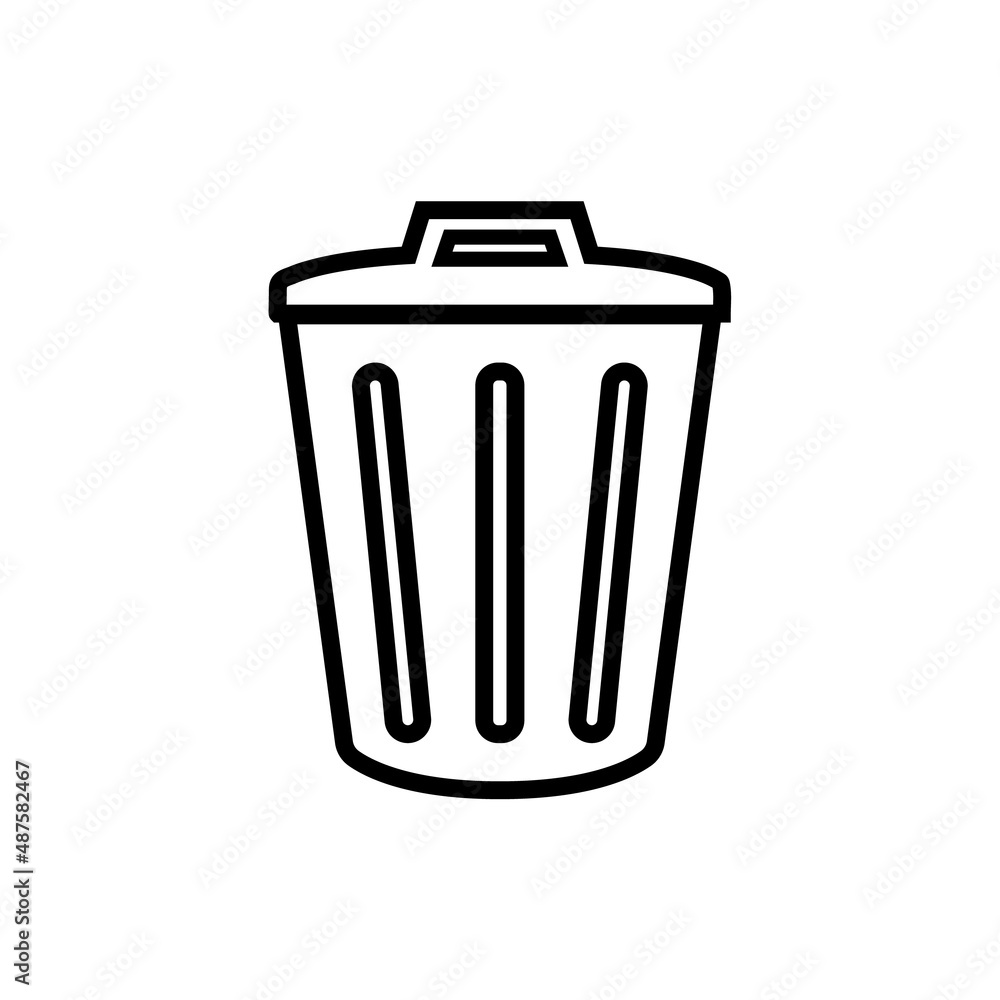 Trash can line icon, vector outline logo isolated on white background Trash can line icon, vector outline logo isolated on white background