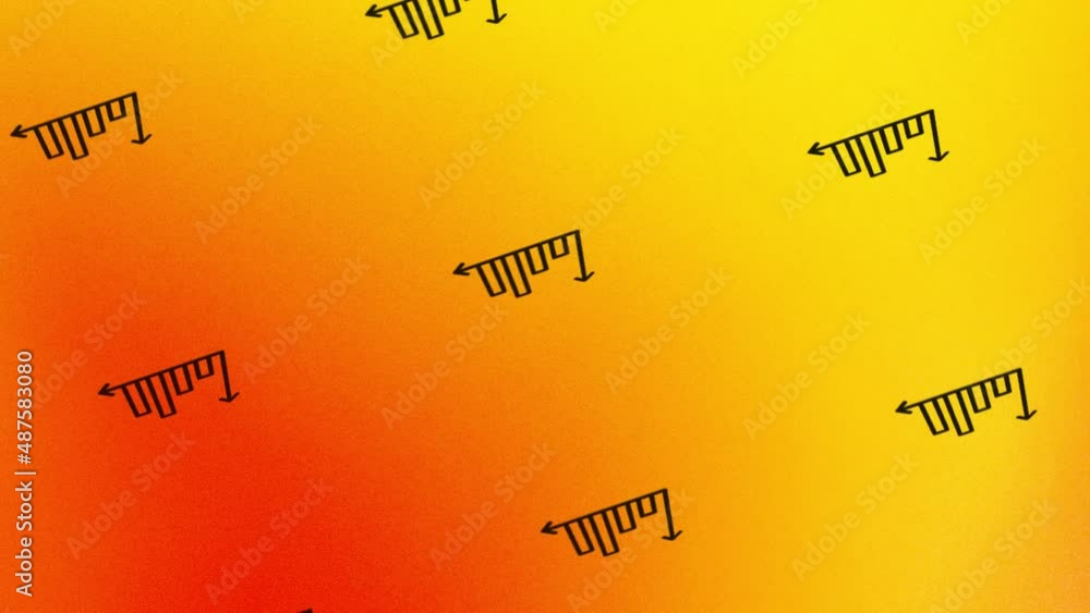 rotating bar chart icon animation on orange and yellow rotating bar chart icon animation on orange and yellow