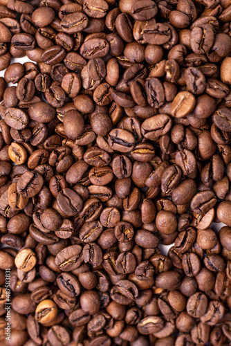 background of brown coffee beans without people