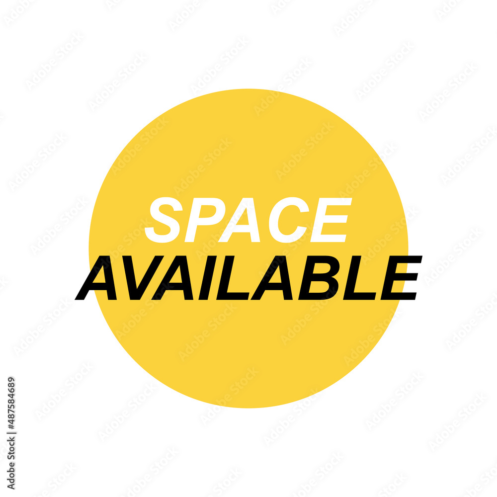 Vector Isolated Space Available Label Vector Isolated Space Available Label