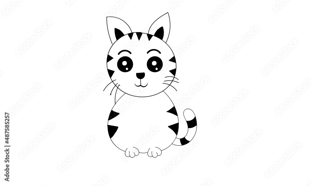 Cat illustration for print or use as poster, card, flyer or T Shirt Cat illustration for print or use as poster, card, flyer or T Shirt