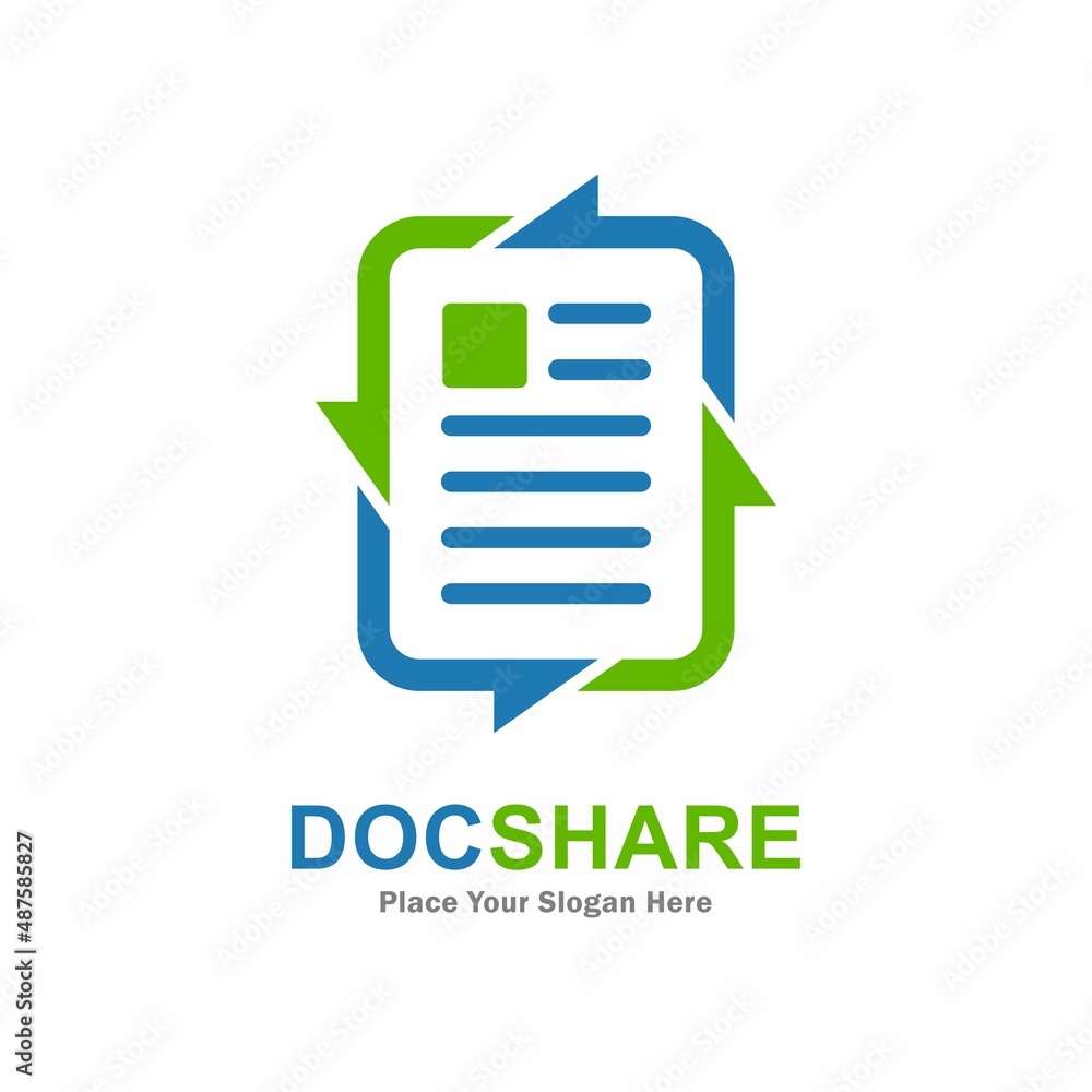 Document share vector logo design. Suitable for business, web, industrial Document share vector logo design. Suitable for business, web, industrial