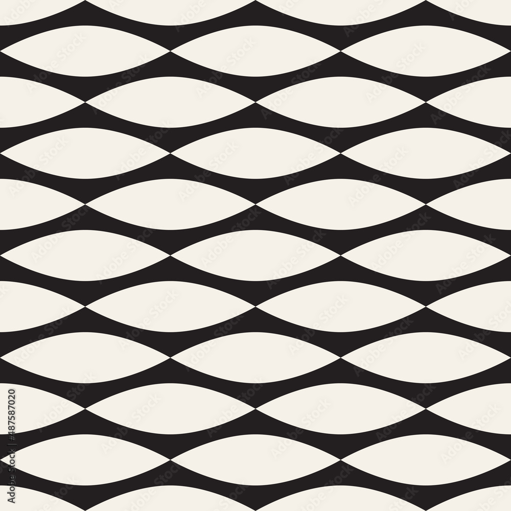 Naklejka premium Vector seamless pattern. Repeating geometric elements. Stylish monochrome background design.