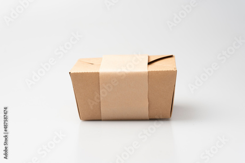 brown paper box with strap Takeaway Food Delivery Box