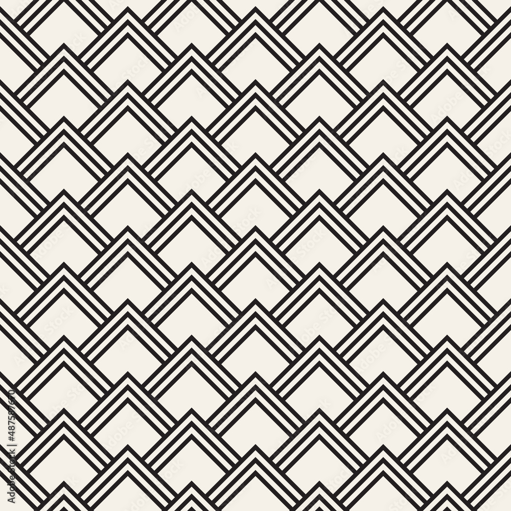 Vector seamless pattern. Repeating geometric elements. Stylish monochrome background design. Vector seamless pattern. Repeating geometric elements. Stylish monochrome background design.