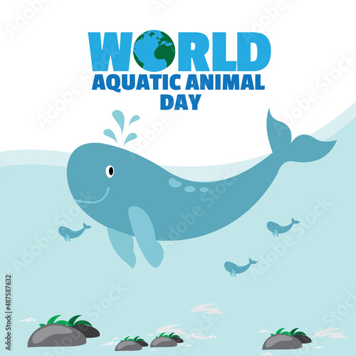 Photography Congratulations on World Aquatic Animals Day simple and elegant vector design