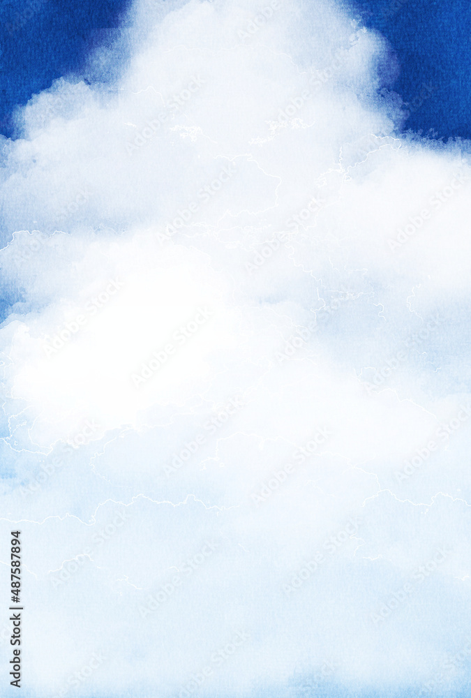 背景素材_水彩テクスチャ_青空 背景素材_水彩テクスチャ_青空