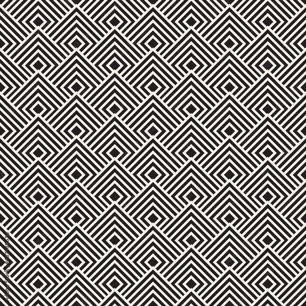 Vector seamless pattern. Repeating geometric elements. Stylish monochrome background design. Vector seamless pattern. Repeating geometric elements. Stylish monochrome background design.