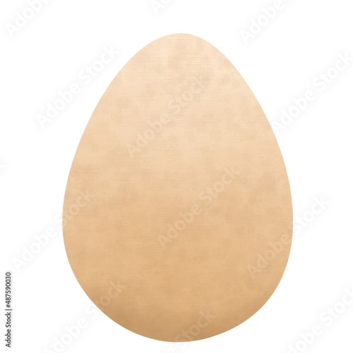 egg, light cream to dark cream shell, isolated on white