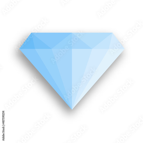 Simple blue diamond vector icon
