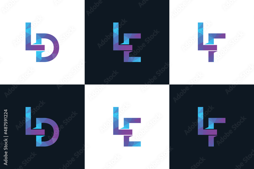 Set of initial logo letter L e - L f, reference for your logo Set of initial logo letter L e - L f, reference for your logo