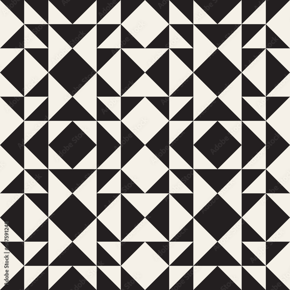 Vector seamless pattern. Repeating geometric elements. Stylish monochrome background design. Vector seamless pattern. Repeating geometric elements. Stylish monochrome background design.