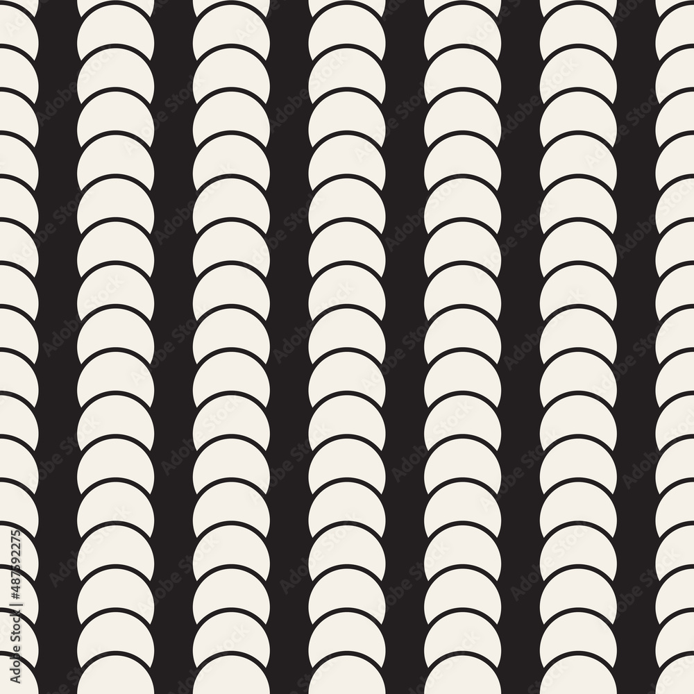 Fototapeta premium Vector seamless pattern. Repeating geometric elements. Stylish monochrome background design.