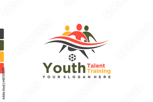youth talent logo,football federation, reference logo for your business