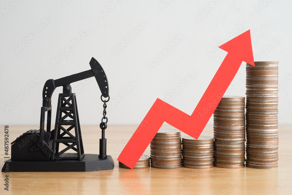 Crude oil prices increased as growing economy resulted in global petroleum  demand rising faster than petroleum supply. Concept of crude oil  production, petroleum industry or petrodollar, world economy Photos | Adobe  Stock