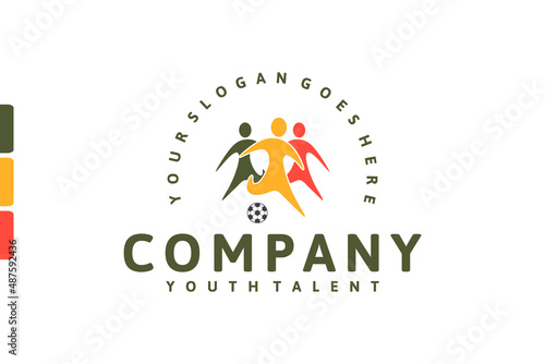 youth talent logo,football federation, reference logo for your business