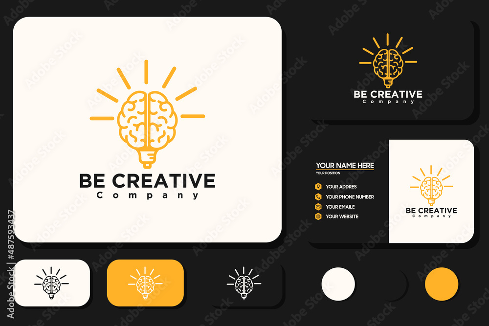 Naklejka premium brain logo design, reference logo for your business