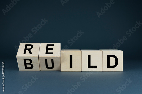 Foto Build or rebuild business concept.