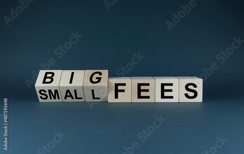 Fees big or small. Business concept and big or small fees.