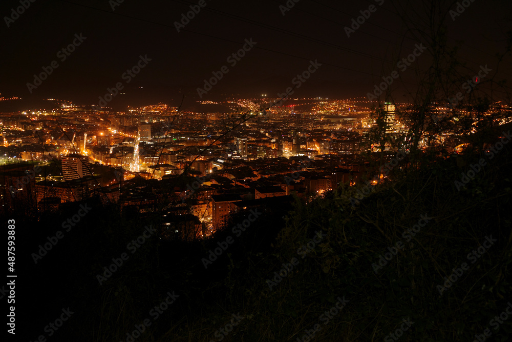 View of Bilbao at night