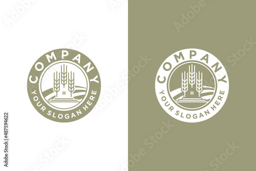 agriculture logo, wheat farm logo, logo reference for your business