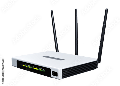 internet router 3d model isolated on white background 