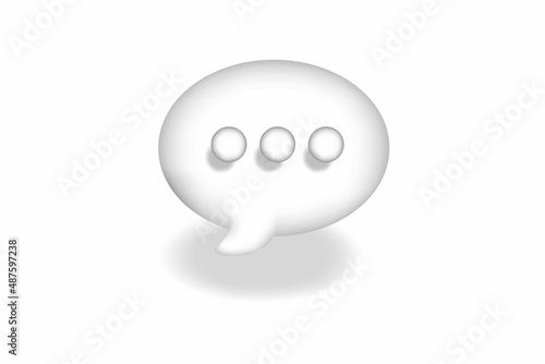 smooth white color chat icon. Banner poster and sticker concept. vector 3d editable with transparent background