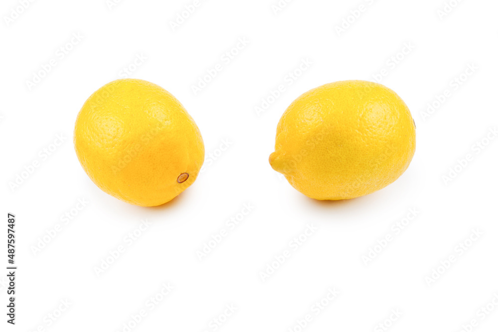 Lemon isolated on white background. Space for test or design. Lemon isolated on white background. Space for test or design.