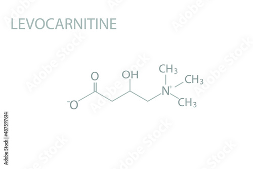 Levocarnitine molecular skeletal chemical formula.
