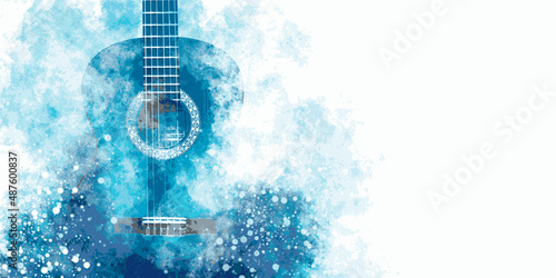 Guitar music illustration with abstract effects.