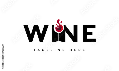 wine logo template, icon illustration vector graphic