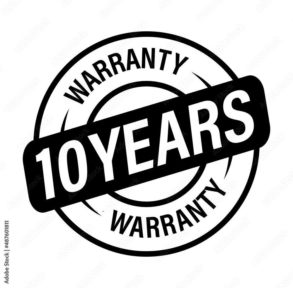 Fototapeta premium 10 years warranty, promotional vector icon, black in color