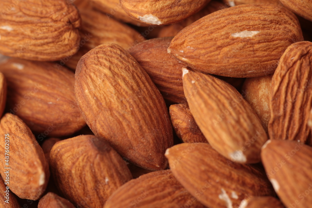 lots of almonds in close-up lots of almonds in close-up