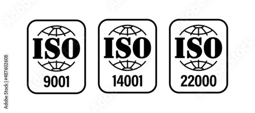 international standard organisation vecor icon. ISO-9001, ISO-14001, ISO-22000