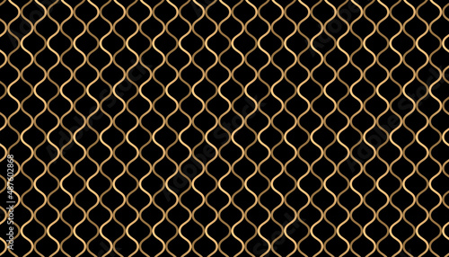 Elegant gold lattice pattern. Luxury dark gold mesh backgrounds.