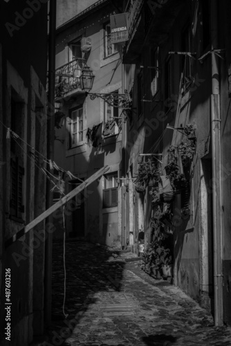 typical alley in Lisbon