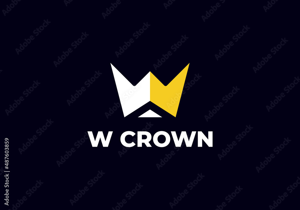 Fototapeta premium Modern Abstract Letter W Crown iocn vector professional premium business logo design editable template