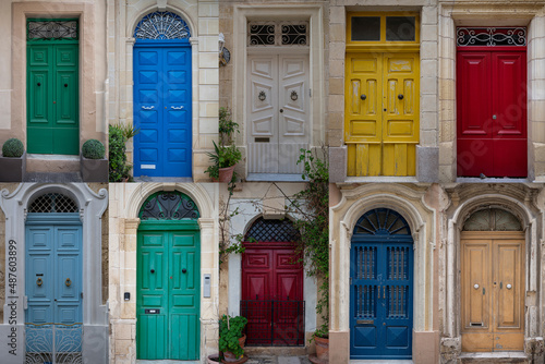 Wallpaper Mural Collage of colorful front doors in Malta Torontodigital.ca