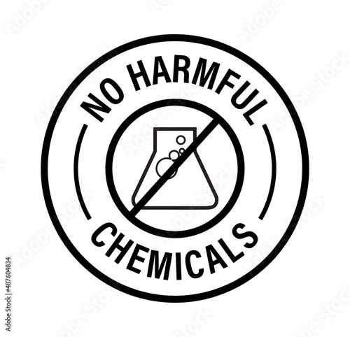 no harmful chemical vector icon, black in color, line art