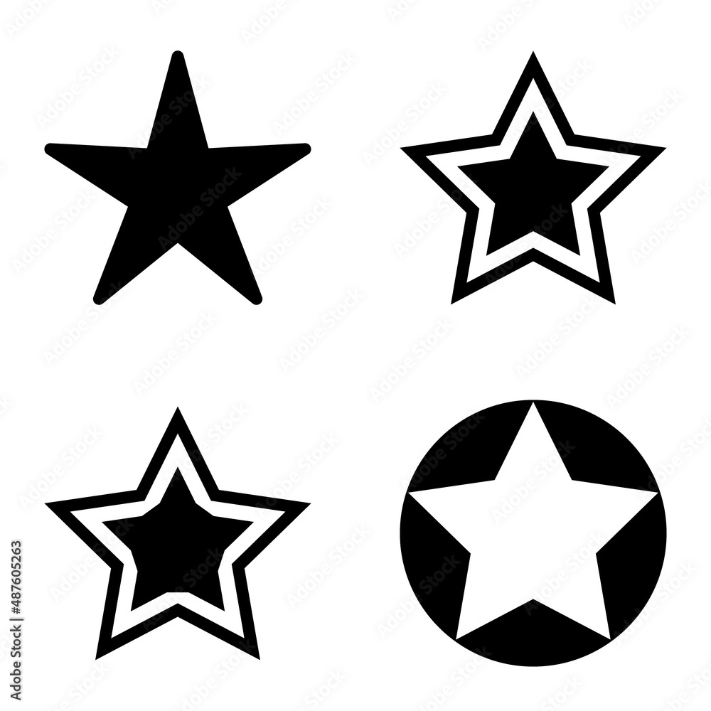 Stars Flat Icon Set Isolated On White Background Stars Flat Icon Set Isolated On White Background