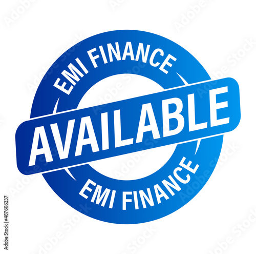 EMI Finance available vector icon, blue in color, 