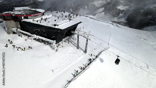 aerial view of chopok mountain top station in Slovakia photo