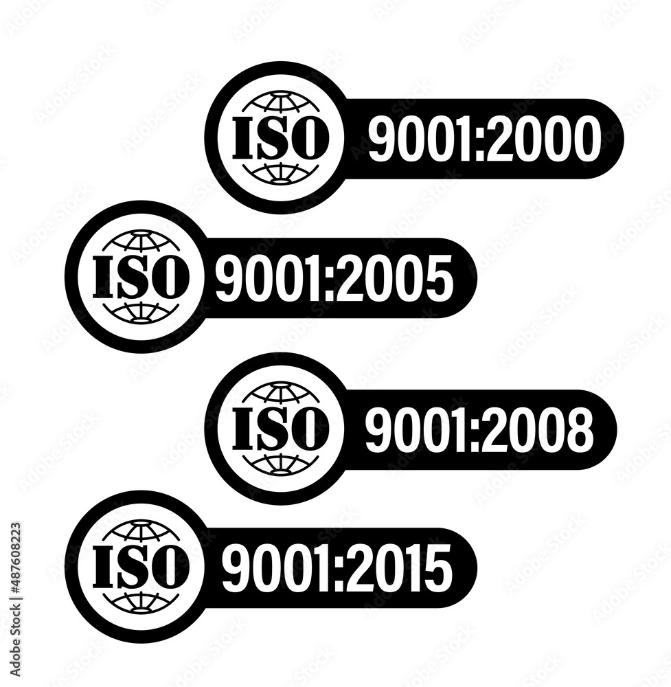 Fototapeta premium International Organization for Standardization vector icon set : ISO:9001-2000 symbol