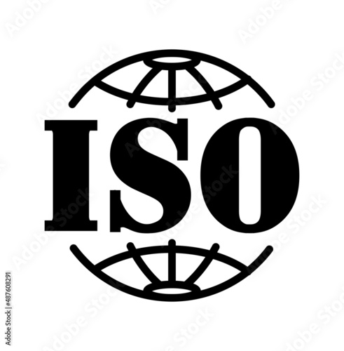 International Organization for Standardization logo. ISO vector icon