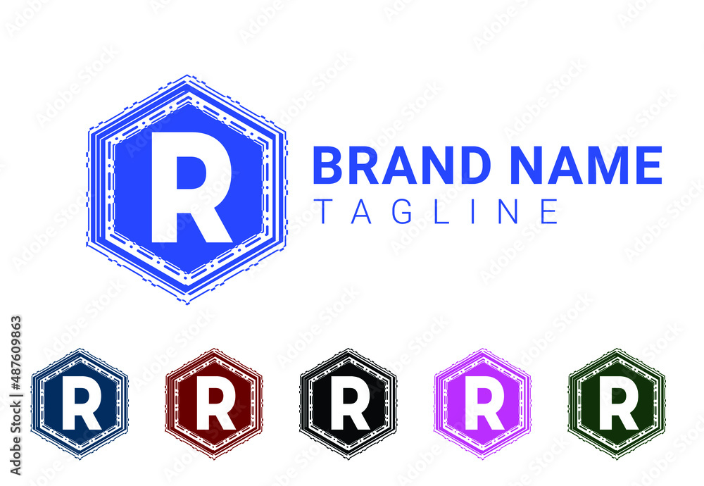 R letter new logo and icon design R letter new logo and icon design