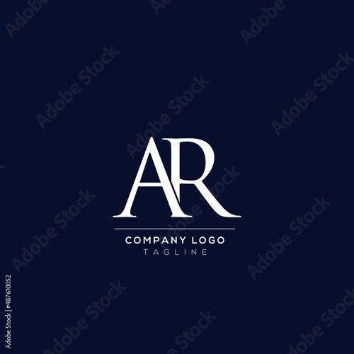 Creative minimal letter AR logo template.