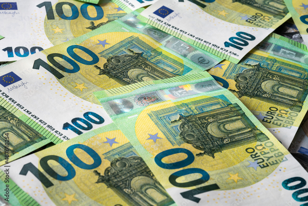 Macro photo EU banknotes background Macro photo EU banknotes background