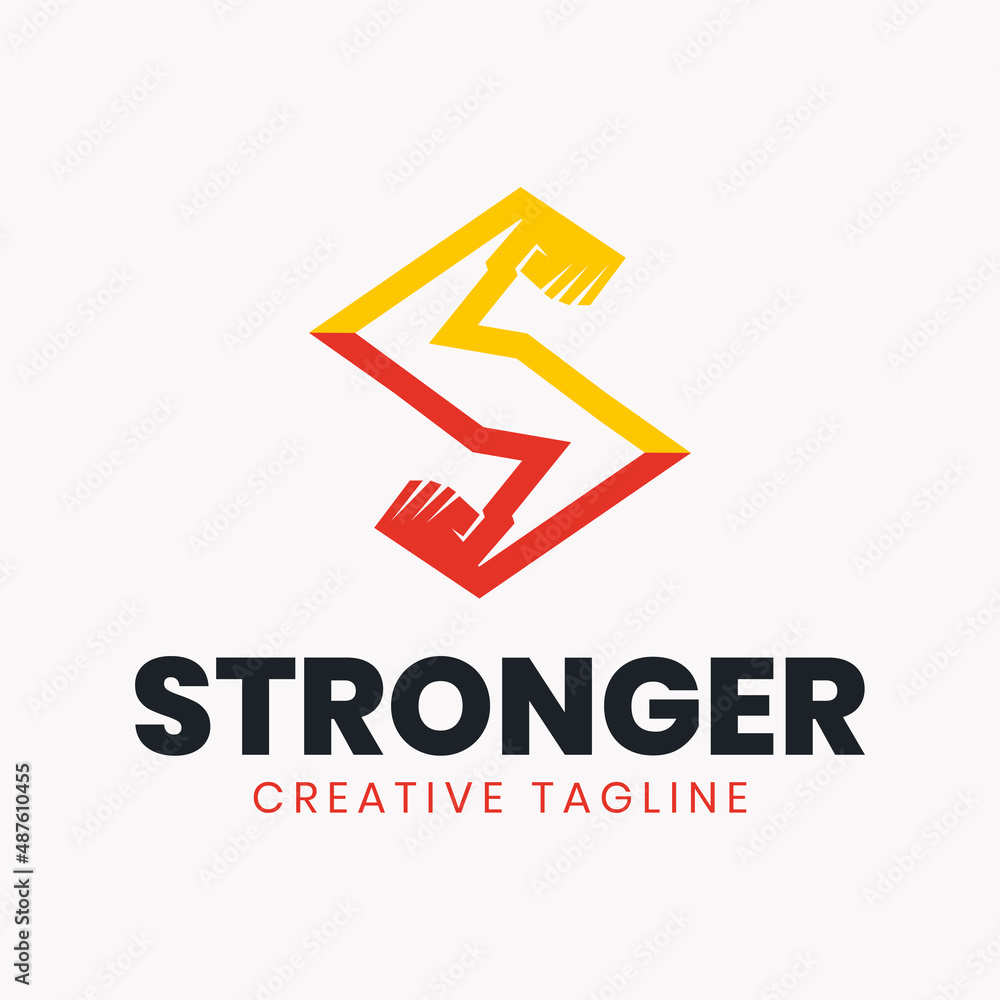 Letter S strong hand logo design Letter S strong hand logo design