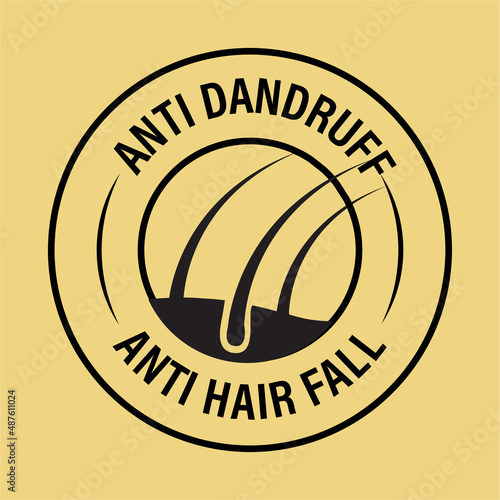 hair treatment abstract, anti dandruff, anti hairfall vector icon 